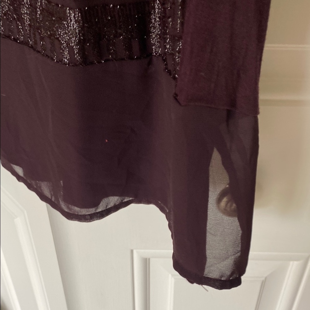 Apt 9 Sheer Burgundy Sleeveless Top - Picture 4 of 6